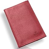 Porte Papier Voiture Cuir avec 2 Etuis Proteges Carte Grise et Permis - Porte Document Véhicule avec Rangement Assurance et vignettes -Bonus : Pochette Blocage RFID WalStart (Rouge1)
