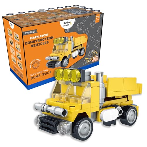 Image of STEM Construction Vehicle Building Blocks Set (92 Pcs) | DIY Dump Truck Toy for Kids 7+ Years (Boys & Girls) | Educational Engineering Toy | Creativity & Problem Solving