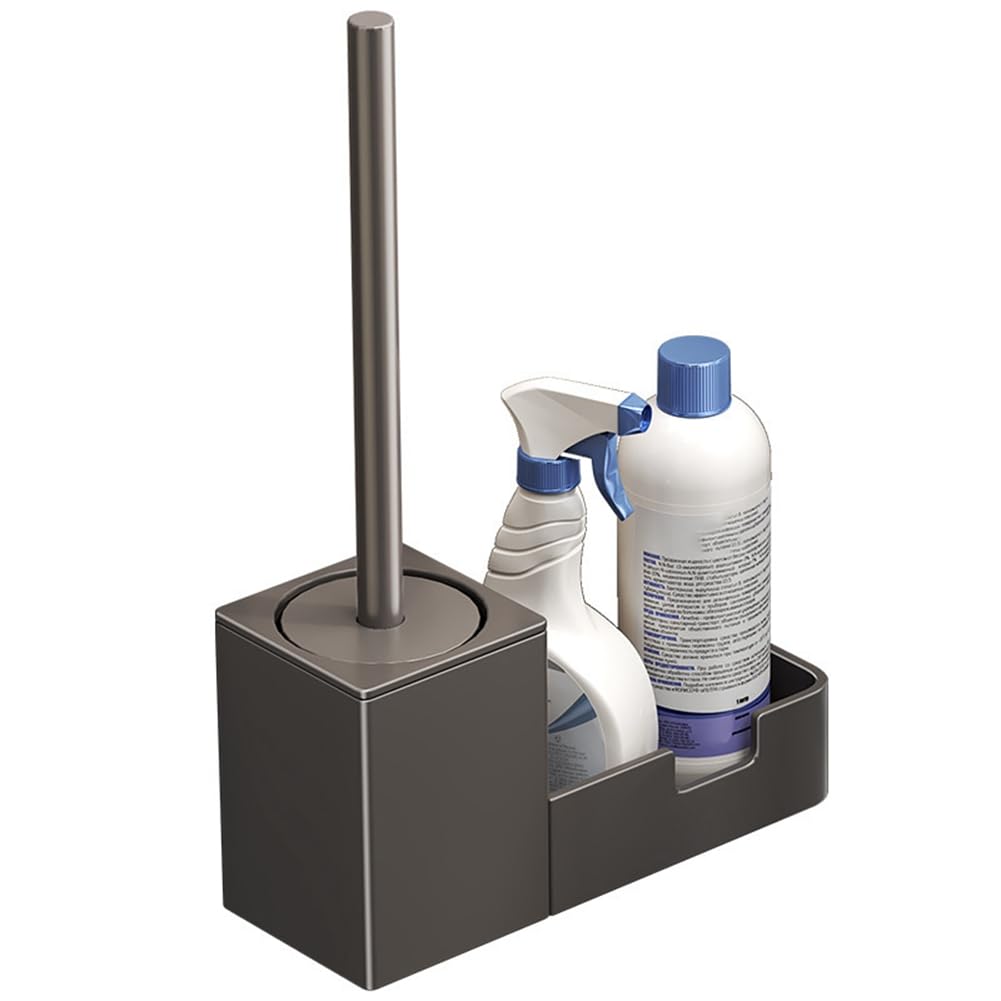 CTRLZS Punch-Free Toilet Brush Holder, with Shelf, Household Toilet Brush Without Dead Corners, Bathroom