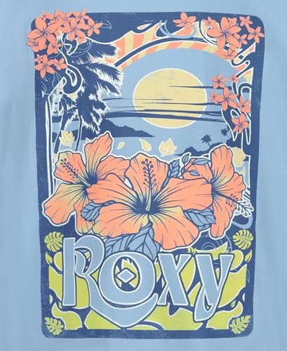 Image of Roxy Girls' Short Sleeve Oversized Fit Logo Tee, Crew Neck Graphic T-Shirt, Soft & Comfortable