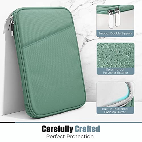 Image of TiMOVO 9-11 inch Tablet Sleeve for iPad 11-inch A16 2025, iPad 10th Gen. 10.9 inch, iPad 10.2 inch, iPad Air 11 Inch /5th /4th Gen. 10.9 inch, Galaxy Tab A9 Plus 11 inch, Protective Bag with Pocket,Dark Mint Green