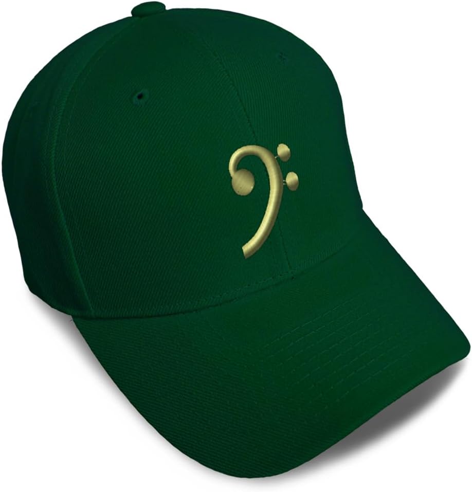 Baseball Caps for Men & Women Embroidered Black Bass Clef Gold Embroidery Ladies & Men Baseball Hats