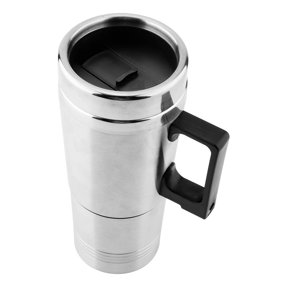 350ML + 150ML Car Electric Water Kettle, Car Heated Travel Mug, Stainless Steel Car Electric Kettle Coffee Tea Thermos Water Heating Cup 12V