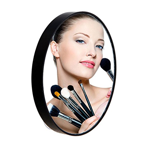 BYECHOW 5X 10X 15x Magnifying Mirror,Protable Facial Makeup Shaving Round Mirror With Two Suction Cup for Home and Travel