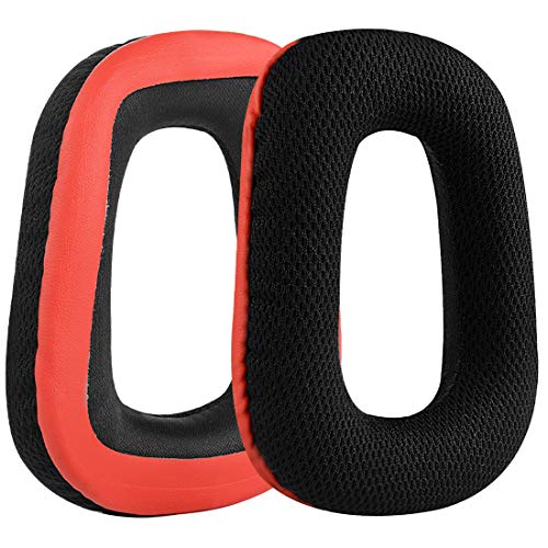 Geekria Comfort Replacement Ear Pads para Logitech G35, G430, G432, G332, G930, F450 Auriculares Almohadillas, Partes de Reparación con Guía de Video (Negro Rojo) miniatura 2