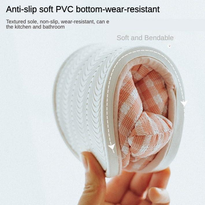 Striped Bow Postpartum Maternity Slippers Thick Sole Non-Slip Enclosed Heel for Pregnant New Moms All-Season Indoor Shoes4