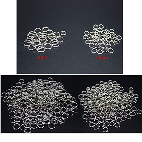 HUIHUIBAO 200 Pieces 8mm Metal Split Rings Nickel Plated Small Key Chain Ring Part for Ornament Crafts and Jewelry Making,Silver - Image 4