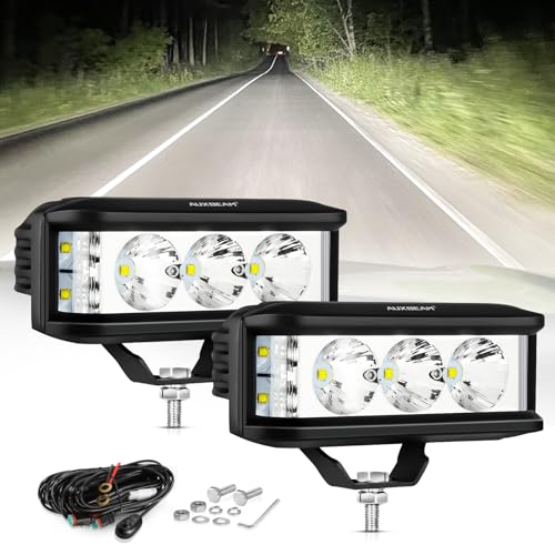 Auxbeam 5 Inch LED Light Bar, Side Shooter Pod Lights 68W 6800LM LED Offroad Driving Lights with White Spot Flood Combo Beam, Waterproof Offroad Fog Light for UTV ATV Jeep Truck Boat (White