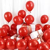 RUBFAC Red Balloons, 120pcs 5 Inch, Thicker Balloons for Valentine's Day Mother's Day Birthday Wedding Baby Shower Graduation Anniversary Party Decorations