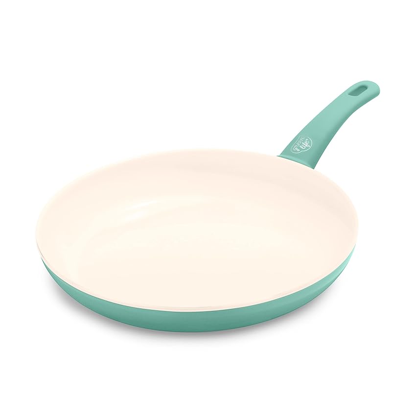 Immagine del prodotto GreenLife Soft Grip Padella in ceramica antiaderente sana da 30 cm, senza PFAS, lavabile in lavastoviglie, Sicuro al forno. turchese