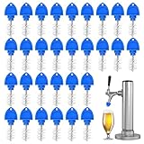 30 Pack Beer Plugs Tap Brush Beer Faucet Tap Brush Caps Cover Cleaning Brush for Draft Beer Faucet Cap, Blue