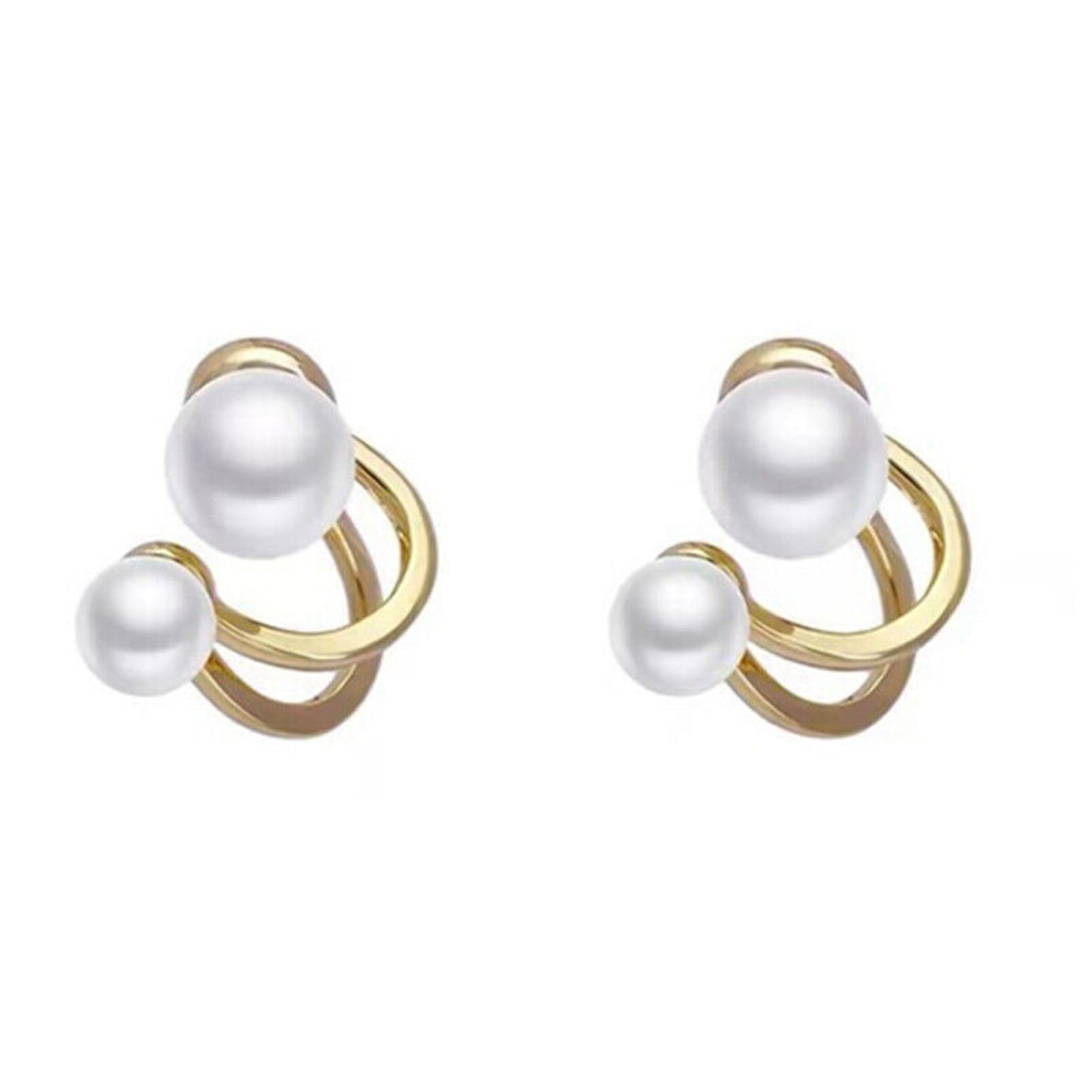 PolluxCraft Korean Earrings For Women And Girls/Double Pearl Earring/Pearl Alloy Stud Earring (B0CKDYHRH3) Amazon Price History, Amazon Price Tracker