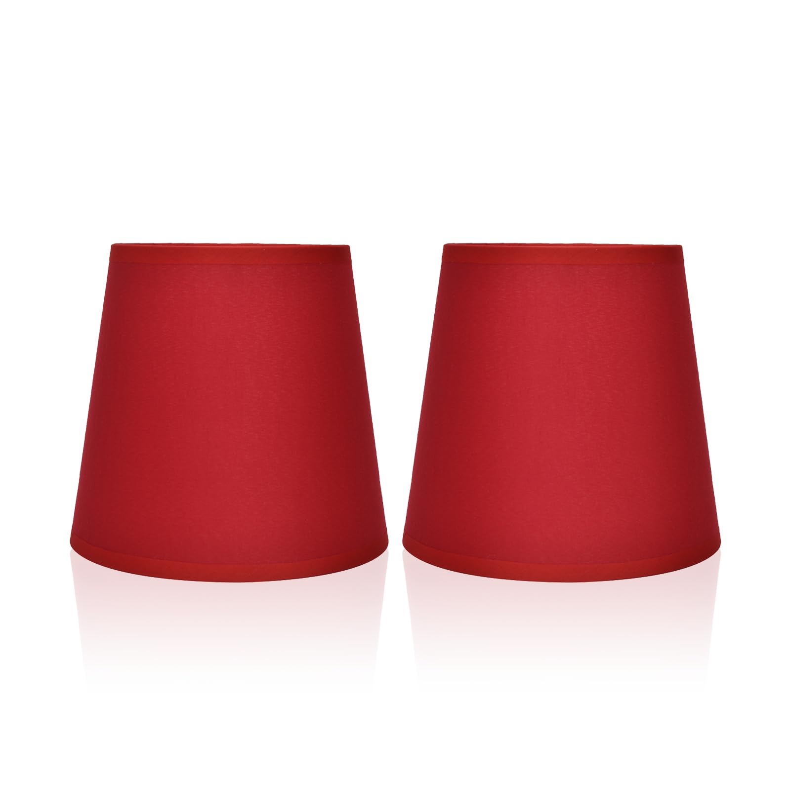 2 Uds., Lámpara De Interior, Pantalla De Mesa, Pantalla De Tela, Pantalla De Luz E14, Cubierta De Lámpara De Tela, Decoración Del Hogar Para Candelabros E14, Lámparas De Mesa Y Lámparas De Pie(Rojo)