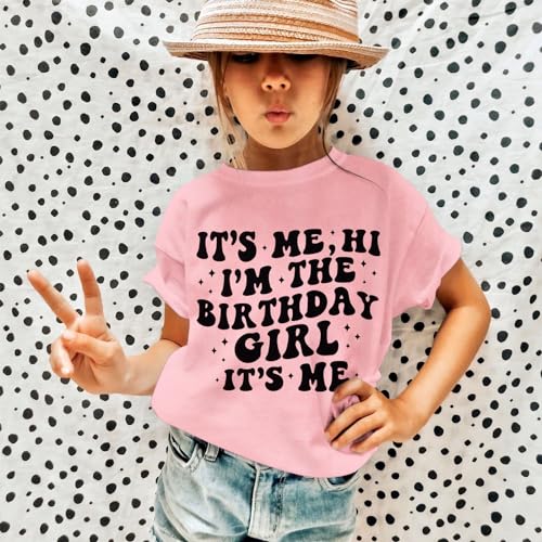 It’s Me I’m The Birthday Girl Shirts Kids Toddler Baby Girls Birthday Tees T-Shirt Party Outfits Tops 1-12 Years2