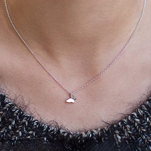 Collier pour femmes avec pendentif papillon en argent, bijou élégant