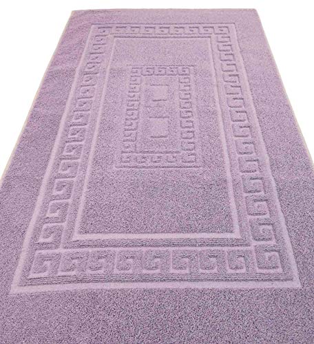 Casatessile Tappeto e Set da Bagno in Spugna con Rete Antiscivolo Torino Assorbente e Facile da Lavare - Lilla, 60x90 cm.