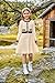 GRACE KARIN Girls Sweater Fall Dress Long Sleeve Knit A Line Contrast Casual Winter Dresses Apricot Size 7-8