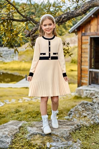 Image of GRACE KARIN Girls Sweater Fall Dress Long Sleeve Casual Winter Dresses 6-16
