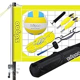 Zdgao Volleyball Net Outdoor - Professional Volleyball Set with Height Adjustable Aluminum Poles and Anti-Sag System, Boundary Line, Volleyball and Pump (w/Hammer)
