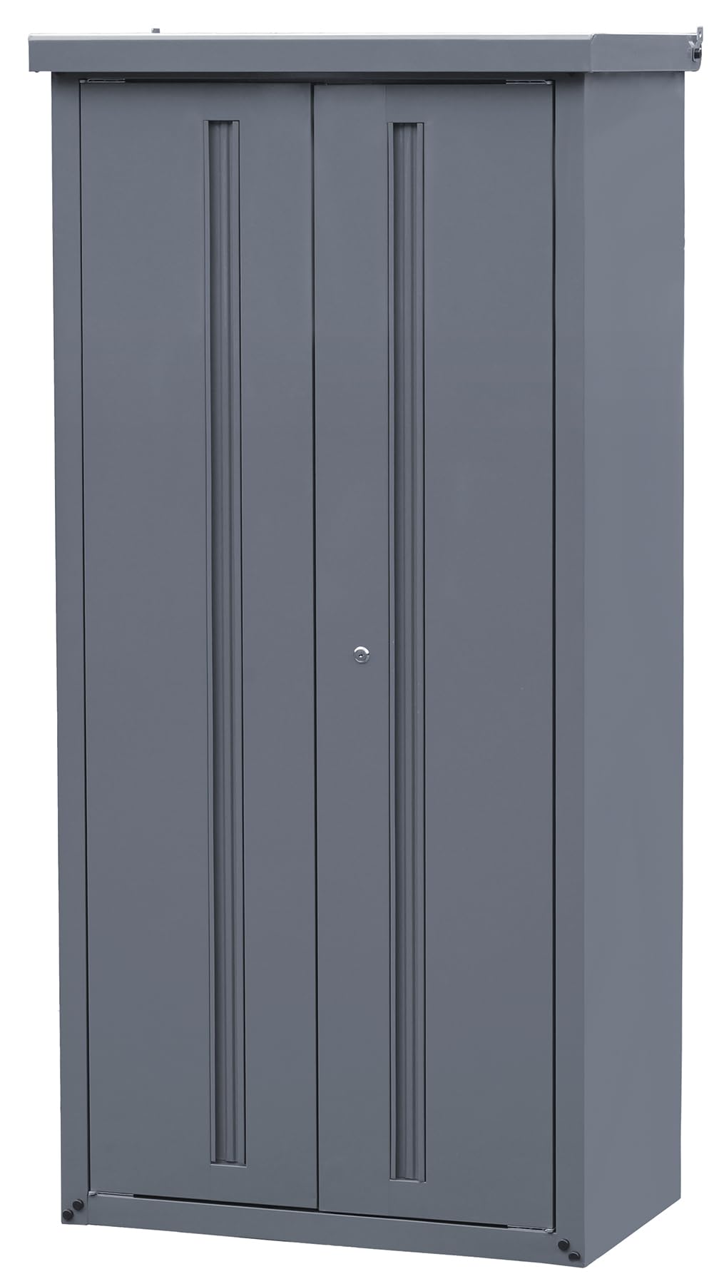 ガーデンマスター(Gardenmaster) 物置 屋外 収納庫 幅75×奥行45×高さ162cm 多用途 収納庫 倉庫 屋外 大型 ロッカー 縦長 両開き 鍵付き 可動棚板付き ISM-750 限定グレー