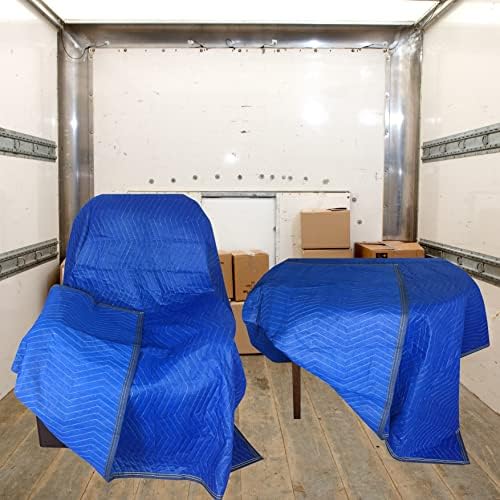 Uboxes Pro Economy Moving Blankets, 72"x80", Blue, 4 Pack image 5