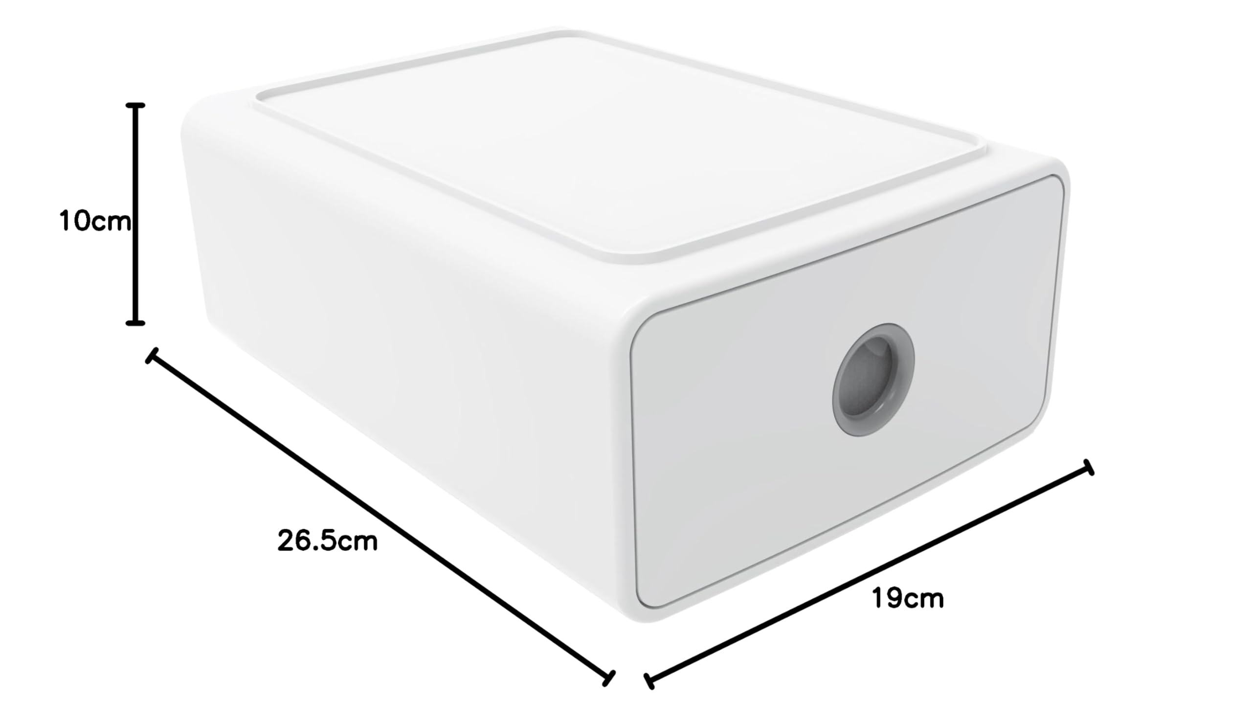 Exacompta - Réf. 315413D - 1 Module de classement Tiny Box 1 tiroir Autentik superposable - Dimensions extérieures : Profondeur 19 x largeur 26,5 x Hauteur 10 cm - Blanc