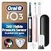 Oral-B iO3 Duo Electric Toothbrushes, 2 Handles, Matt Black and Blush Pink