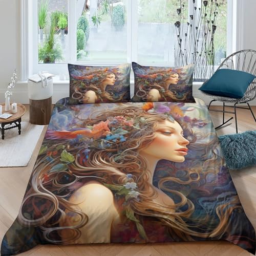 Funda de edredón 3D con impresión de arte de fantasía y microfibra 2
