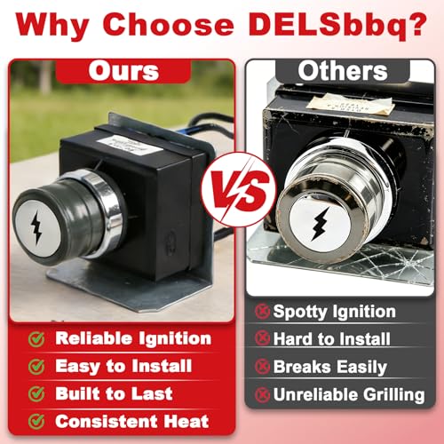Image of DELSbbq 7629 Genesis Igniter Kit for Weber Genesis 300 Series Front-Control Grills E310 E330 S310 S320 S330, Grill Ignitor Module 4-Outlet Electrodes Replacement for Weber 88826 66836 7628