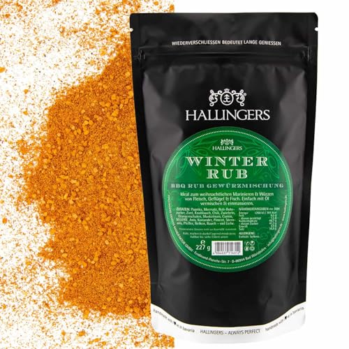 Hallingers Genuss Manufaktur Weihnachtliche BBQ-Rub Marinade für Fleisch, Geflügel & Fisch zu...