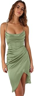 Corset Ruched Homecoming Dresses for Teens Short Summer Spaghetti Straps Satin Formal Cocktail Dresses NO46 - Buy now