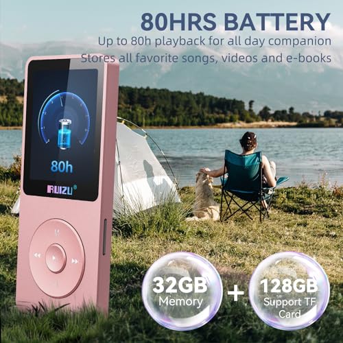 Image of RUIZU 32GB MP3 Player with Bluetooth 5.3 Auto-Reconnect, 80H Playback
