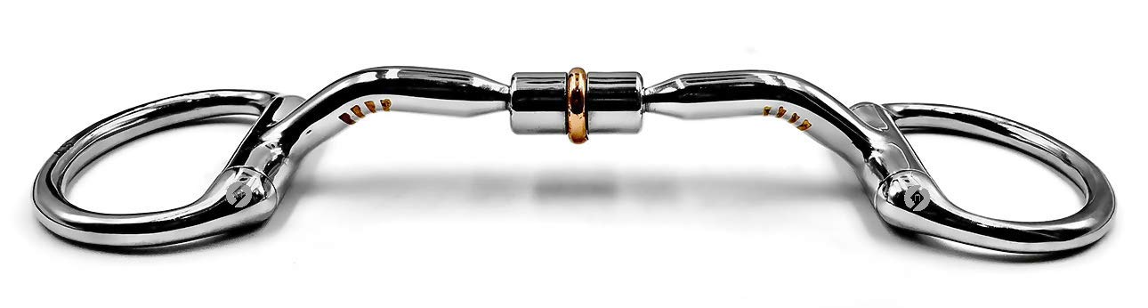 OTTE Pony Eggbutt Snaffle Copper Roller Barrel with Copper Inlay Horse Bit (4.5")