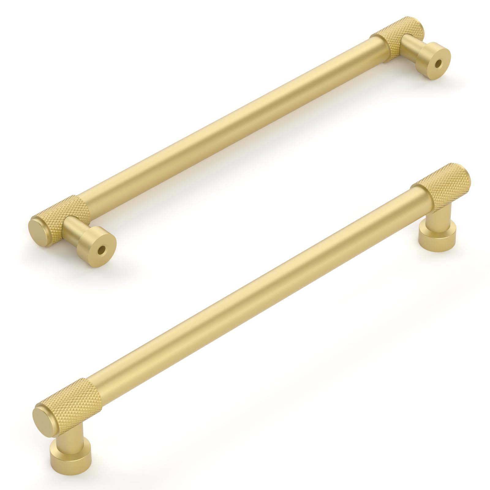 Amerdeco 10 Pack Matte Gold Cabinet Pulls 254mm(10Inch) Hole Center Cabinet Hardware Kitchen Cabinet Handles for Bathroom Drawer Pulls Dresser Pulls AM011 - Image 2