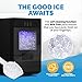 Newair Nugget Ice Maker Countertop - 44lbs/Day, Countertop Sonic Ice Machine, Self-Cleaning & Refillable Water Tank, Pebble Ice Maker, Ideal for Home Office, Kitchen or Bar | Black Stainless Steel