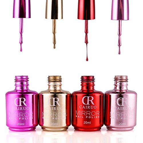 SKYMORE 4pcs Metallic Nail Polish Set Nail Art Kit Beauty Nail Art Set For Women Lady Girls