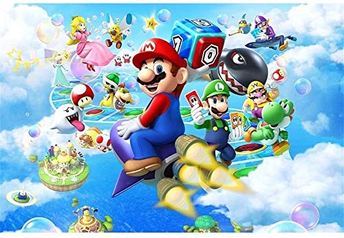 Super Mario 300/500/1000 Piece Grand Format Jigsaw Puzzle for adultes -Chaque pièce est unique,la technologie Pièces Moyens Fit Ensemble parfaitement Décompression bande dessinée manga Cover