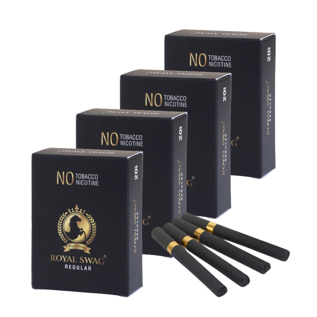 Royal Swag Ayurvedic Herbal Cigarettes 100% Tobacco Free & 100% Nicotine  Free Regular Flavour 80 Sticks Non Addictive