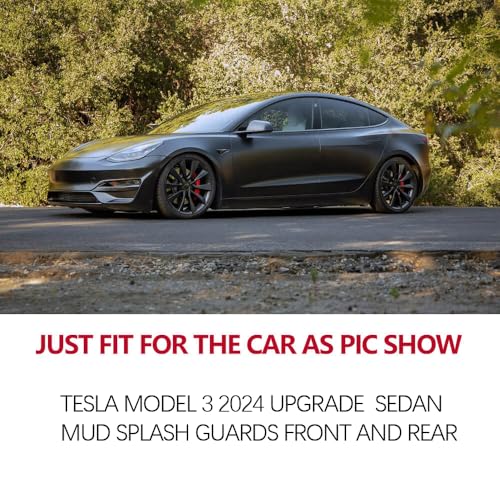 Image of Set of 4 Pcs Mud Flaps Splash Guards Mudguards Mudflaps Fit for Tesla Model 3 2024 Upgrade Sedan Mud Splash Guards Front and Rear (Driver and Passenger Sides)