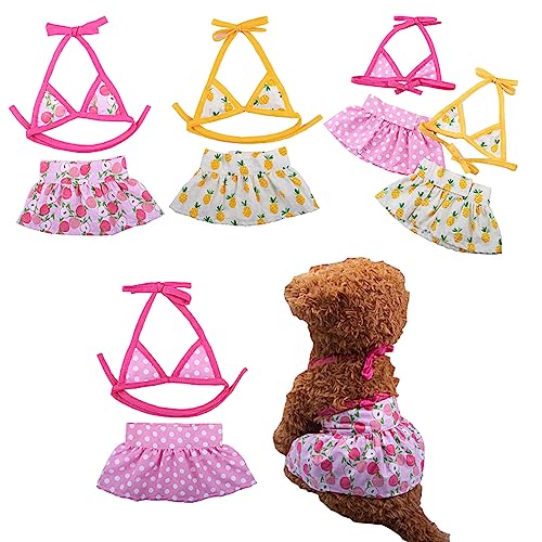 Traje de baño floral para perro pequeño miniatura 7