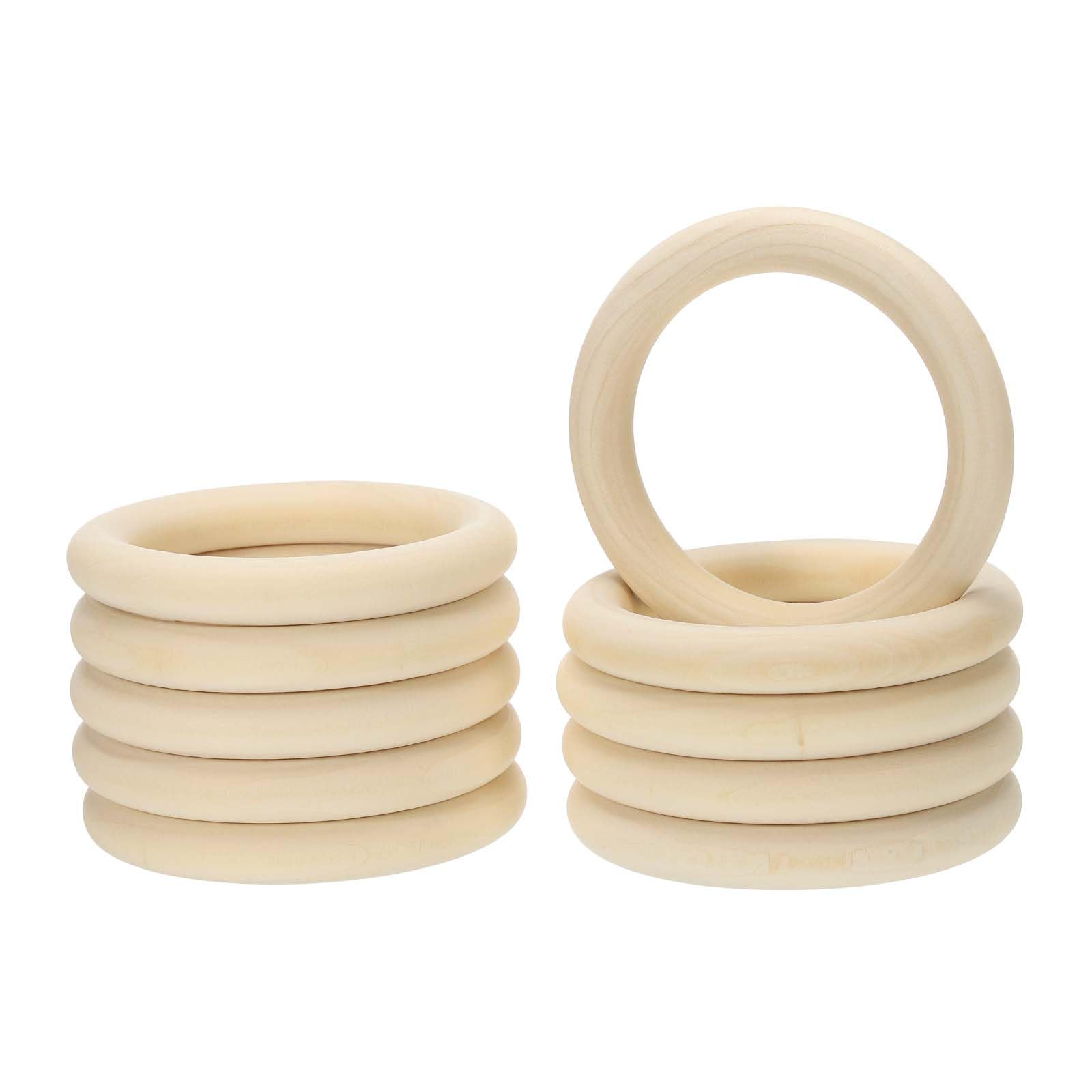 Anneaux en bois 75 mm pour suspensions de plantes en macramé fait main