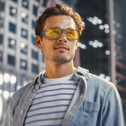 Image of URUMQI Night Vision Driving Glasses Fit Over Eyeglasses for Men Women