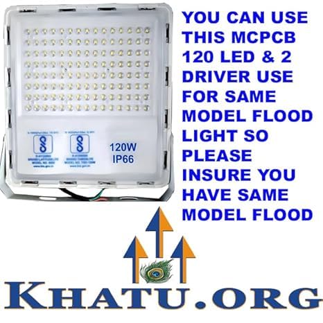 Image of Khatu Led Plate 100W Led Repairing Old Lence Flood Light | MCPCB | Aluminum 1MM Thickness 90 /100 LM /WATT,85% Energy Saving,High Brightness,Durability with 2 Pcs 50W Driver (Warm White)