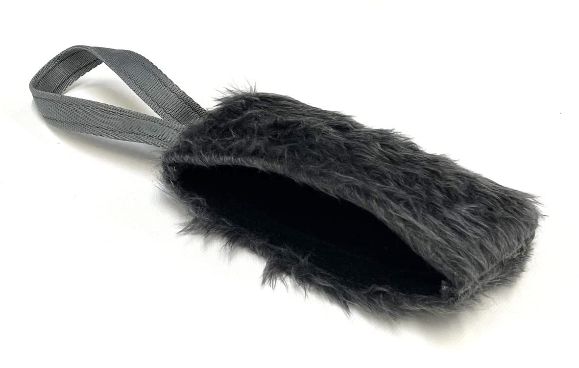Church Products UK Dog Training Treat Bag Obedience Retrieve Furry Long Prey Dummy With Sewn In Squeaker 7" x 4" In (Grey)