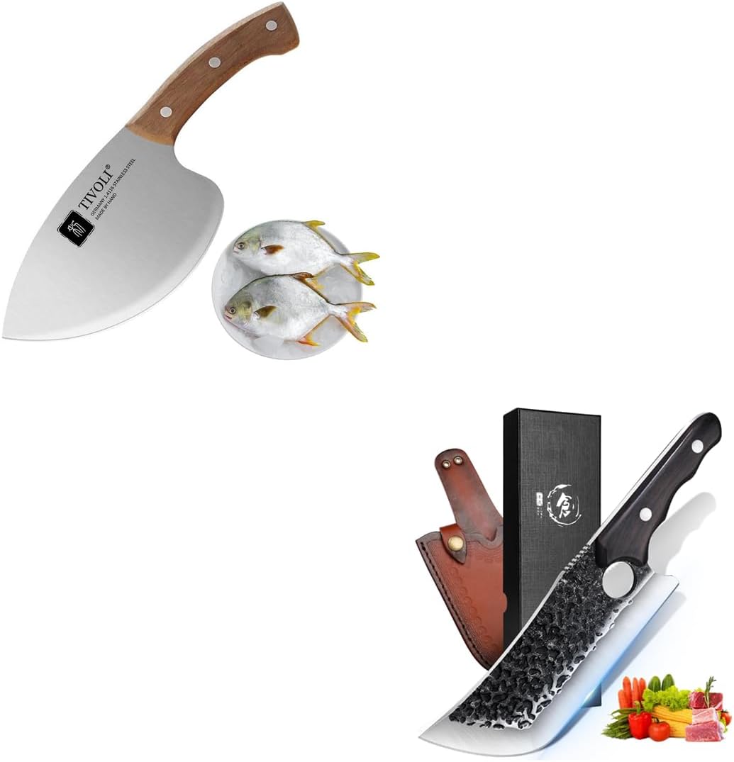 TIJERAS Butcher Knife for Meat Cutting Bundle With Seafood Market Aquatic Fish Knives With Gift Box