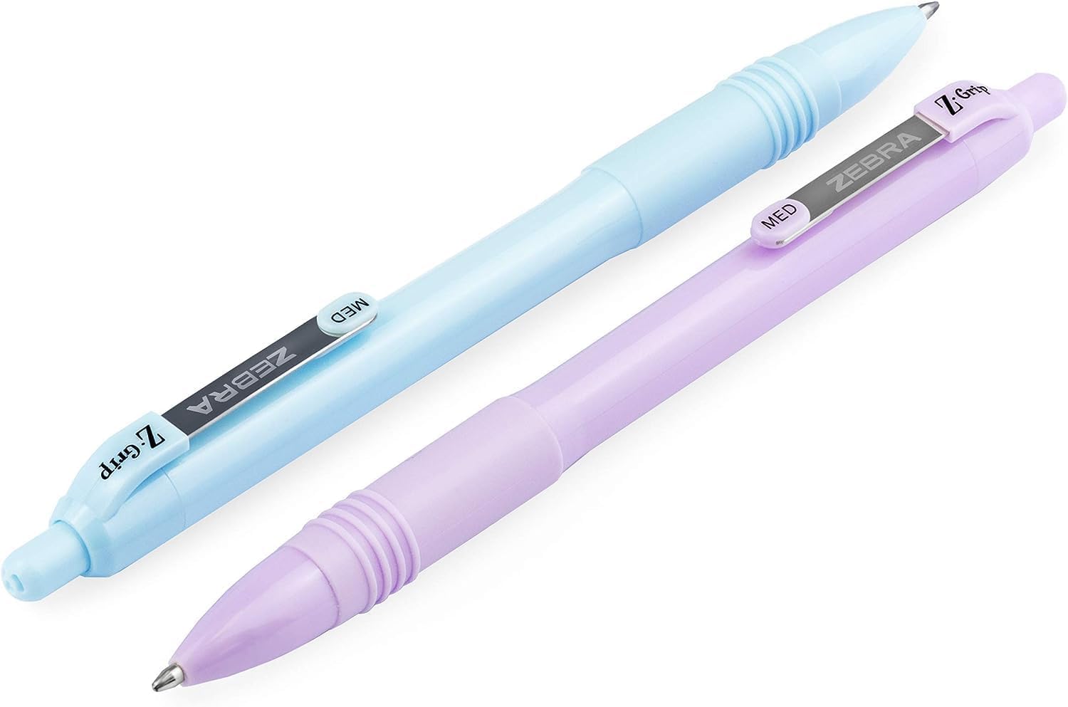 Zebra Z-Grip Gładki długopis wysuwany, stojak na biurko, zestaw 50 długopisów, ładne pastelowe kolorowe beczki, końcówka stalówki 1,0 mm, czarny atrament, idealny do pisania, poprawek, szkoły,