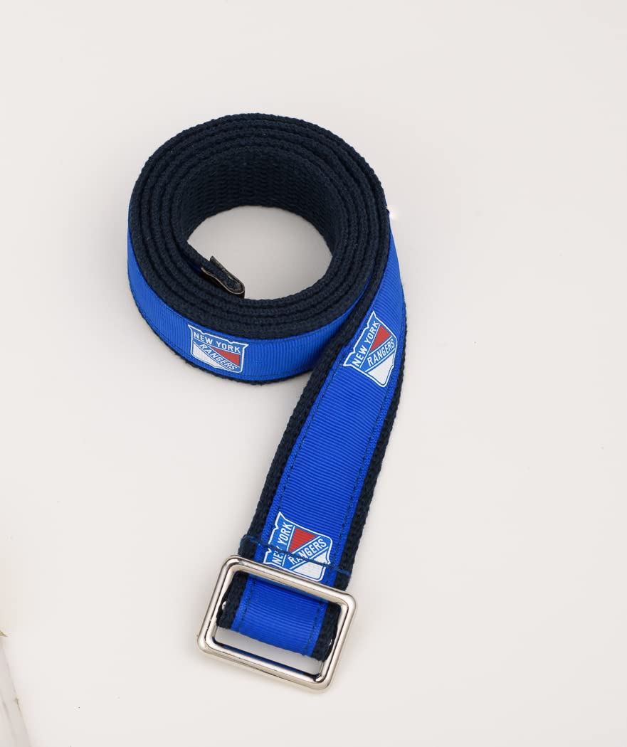 GELLS New York Rangers NHL Hockey Belt Officially Licensed With Nickel Finished Brass Buckle And Logo Tin Adult Size Large