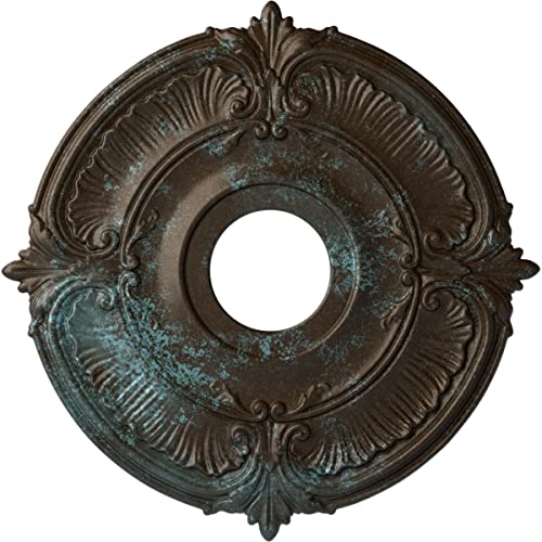Image of Ekena Millwork CM18ATBBSDecorative Ceiling Medallions Modeled After Original Historical Patterns & Designs, Bronze Blue Patina