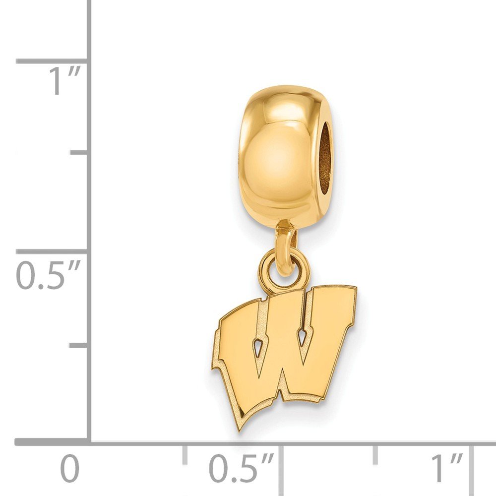 Wisconsin Bead Charm Extra Small (3/8 Inch) Dangle (Gold Plated)