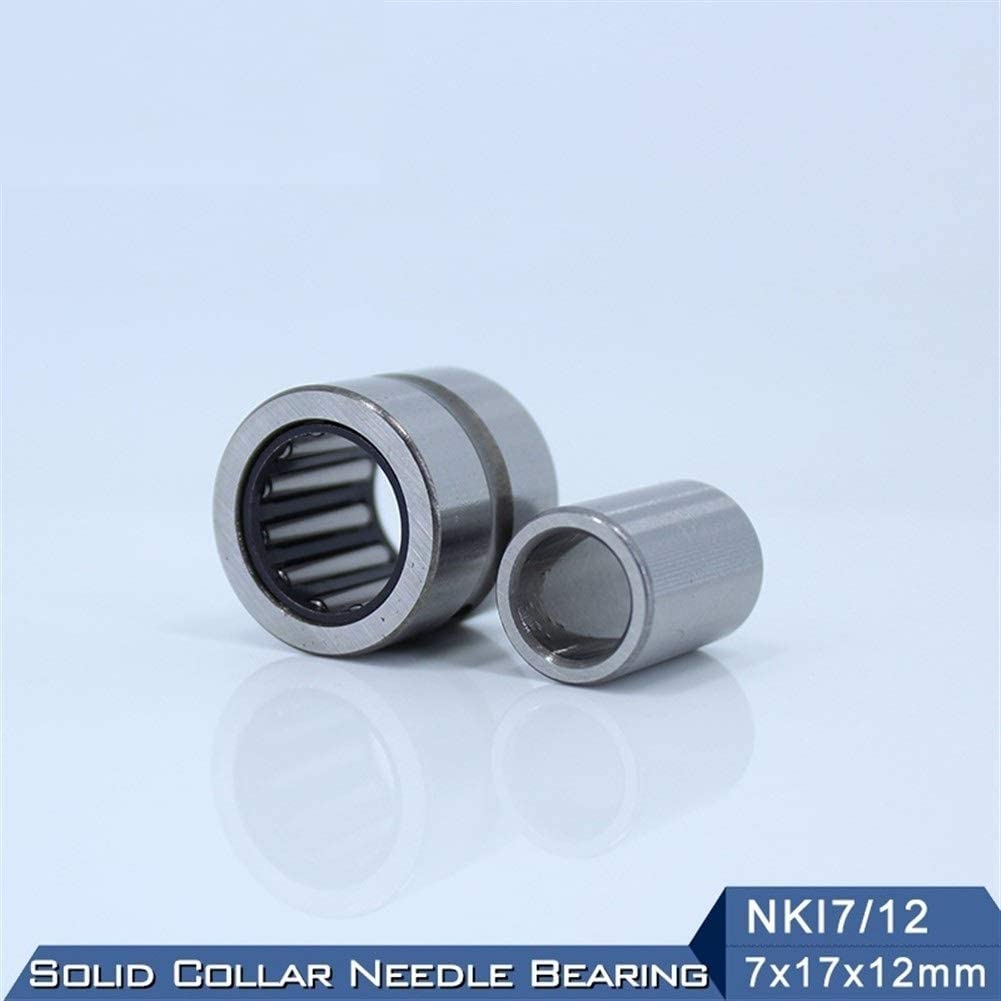 Rodamiento de Agujas de Alta Velocidad NKI7/12 Rodamientos de Agujas de Collar sólido de 7 x 17 x 12 mm con rodamiento de Anillo Interior NKI 7/12